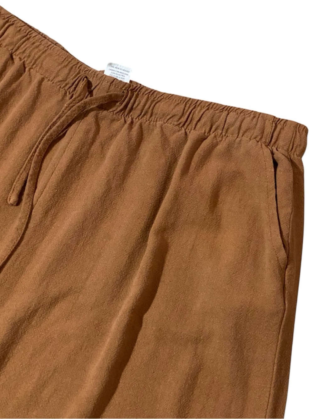 Blenca Viscose Linen Blend Wide-Leg Pants Sz XL Brown Flowy Minimalist Vacation - Picture 4 of 6